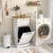 10 Gallon White MDF Laundry Hamper with Tilt-Out Cabinet Drawer and Portable Handle for Bathroom